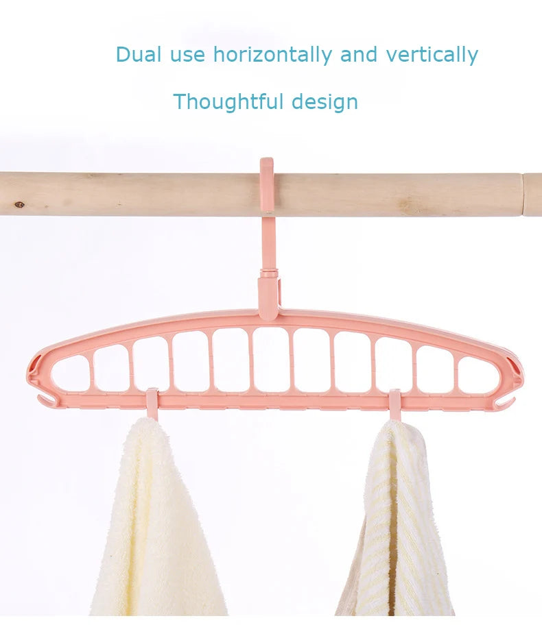 Foldable 11‑Hole Clothes Hanger Multi‑Layer Space‑Saving Closet Organizer Household Dorm Wardrobe Clothe Storage Rack Home Tool