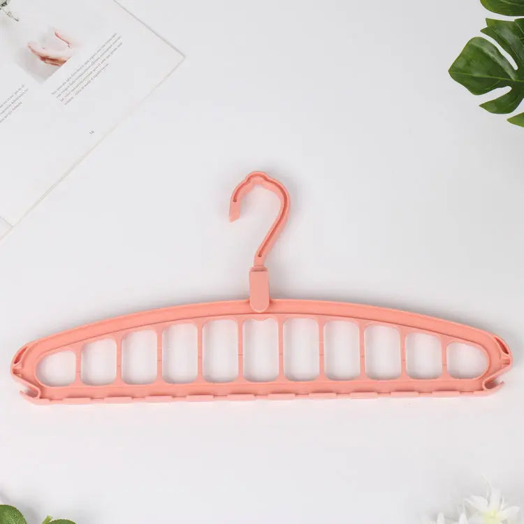 Foldable 11‑Hole Clothes Hanger Multi‑Layer Space‑Saving Closet Organizer Household Dorm Wardrobe Clothe Storage Rack Home Tool