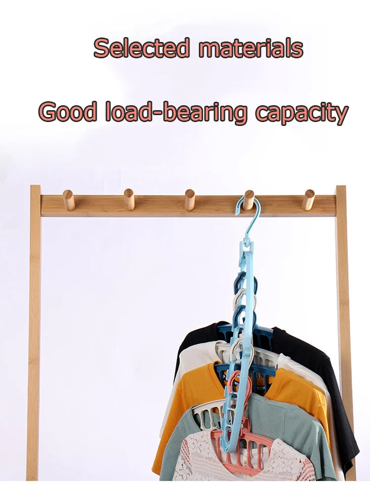 Foldable 11‑Hole Clothes Hanger Multi‑Layer Space‑Saving Closet Organizer Household Dorm Wardrobe Clothe Storage Rack Home Tool