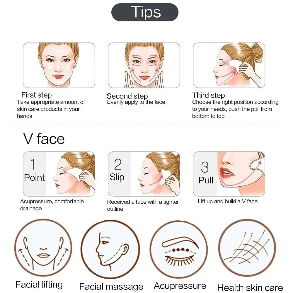 Gua Sha Massage Board for Face Rose Pink Guasha Plate Resin Face SPA Massager Scrapers Tools for Face Neck Back Body Relaxation