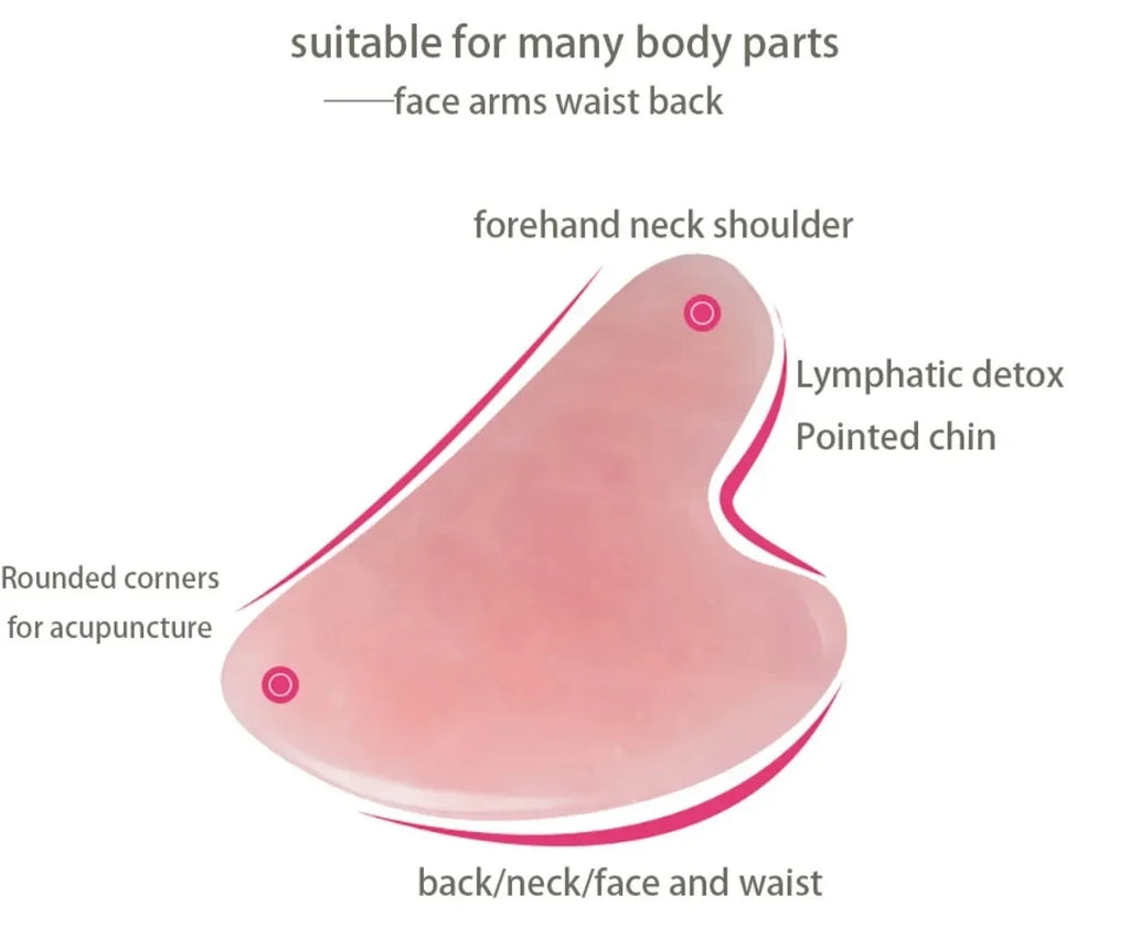 Gua Sha Massage Board for Face Rose Pink Guasha Plate Resin Face SPA Massager Scrapers Tools for Face Neck Back Body Relaxation