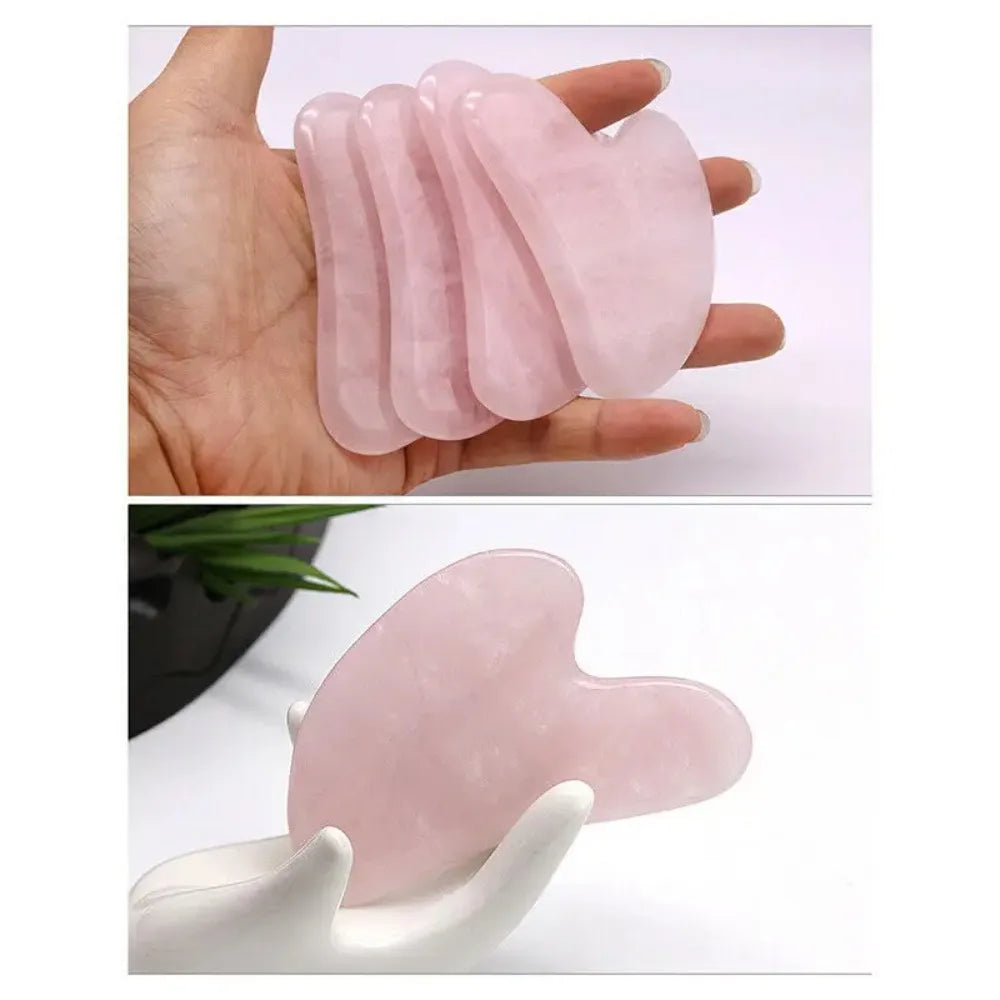 Gua Sha Massage Board for Face Rose Pink Guasha Plate Resin Face SPA Massager Scrapers Tools for Face Neck Back Body Relaxation