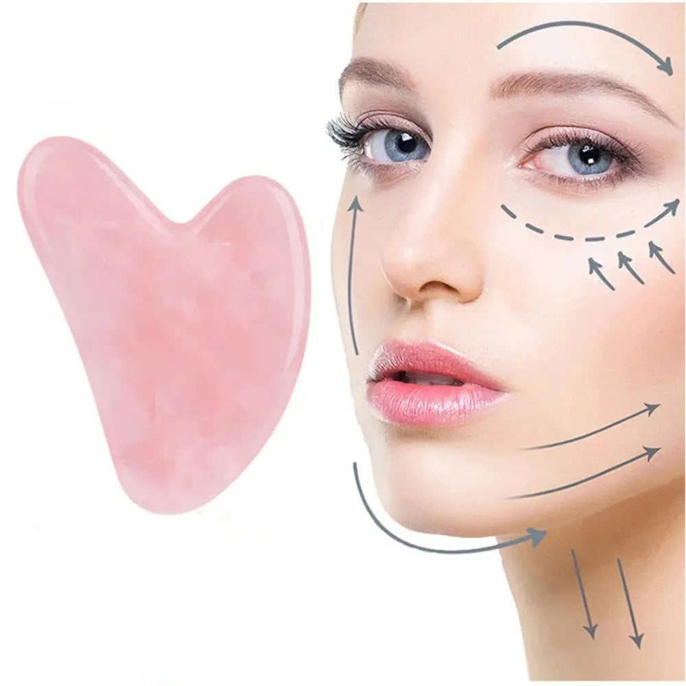 Gua Sha Massage Board for Face Rose Pink Guasha Plate Resin Face SPA Massager Scrapers Tools for Face Neck Back Body Relaxation
