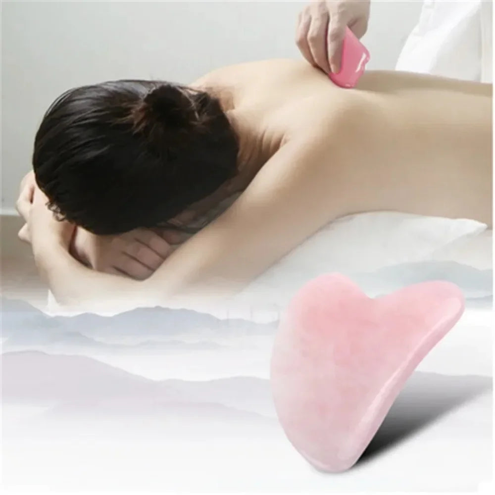 Gua Sha Massage Board for Face Rose Pink Guasha Plate Resin Face SPA Massager Scrapers Tools for Face Neck Back Body Relaxation