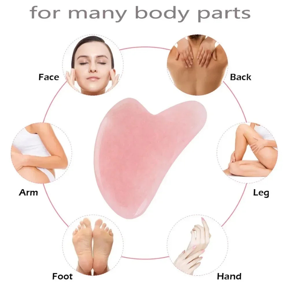 Gua Sha Massage Board for Face Rose Pink Guasha Plate Resin Face SPA Massager Scrapers Tools for Face Neck Back Body Relaxation