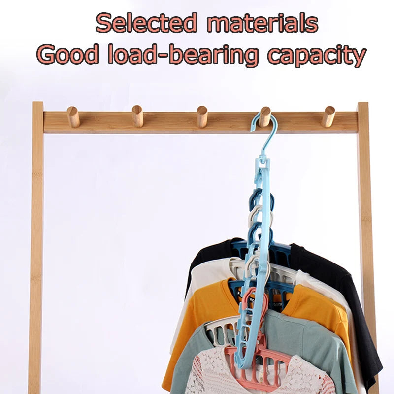 Foldable 11‑Hole Clothes Hanger Multi‑Layer Space‑Saving Closet Organizer Household Dorm Wardrobe Clothe Storage Rack Home Tool