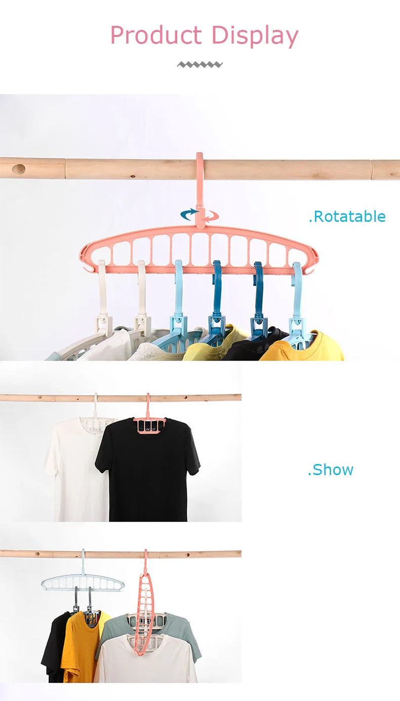 Foldable 11‑Hole Clothes Hanger Multi‑Layer Space‑Saving Closet Organizer Household Dorm Wardrobe Clothe Storage Rack Home Tool