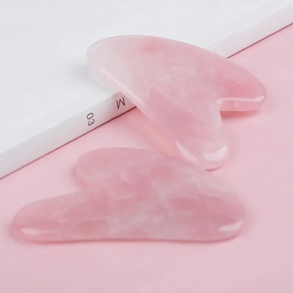 Gua Sha Massage Board for Face Rose Pink Guasha Plate Resin Face SPA Massager Scrapers Tools for Face Neck Back Body Relaxation