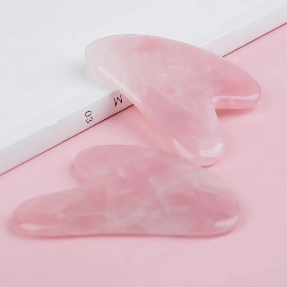 Gua Sha Massage Board for Face Rose Pink Guasha Plate Resin Face SPA Massager Scrapers Tools for Face Neck Back Body Relaxation